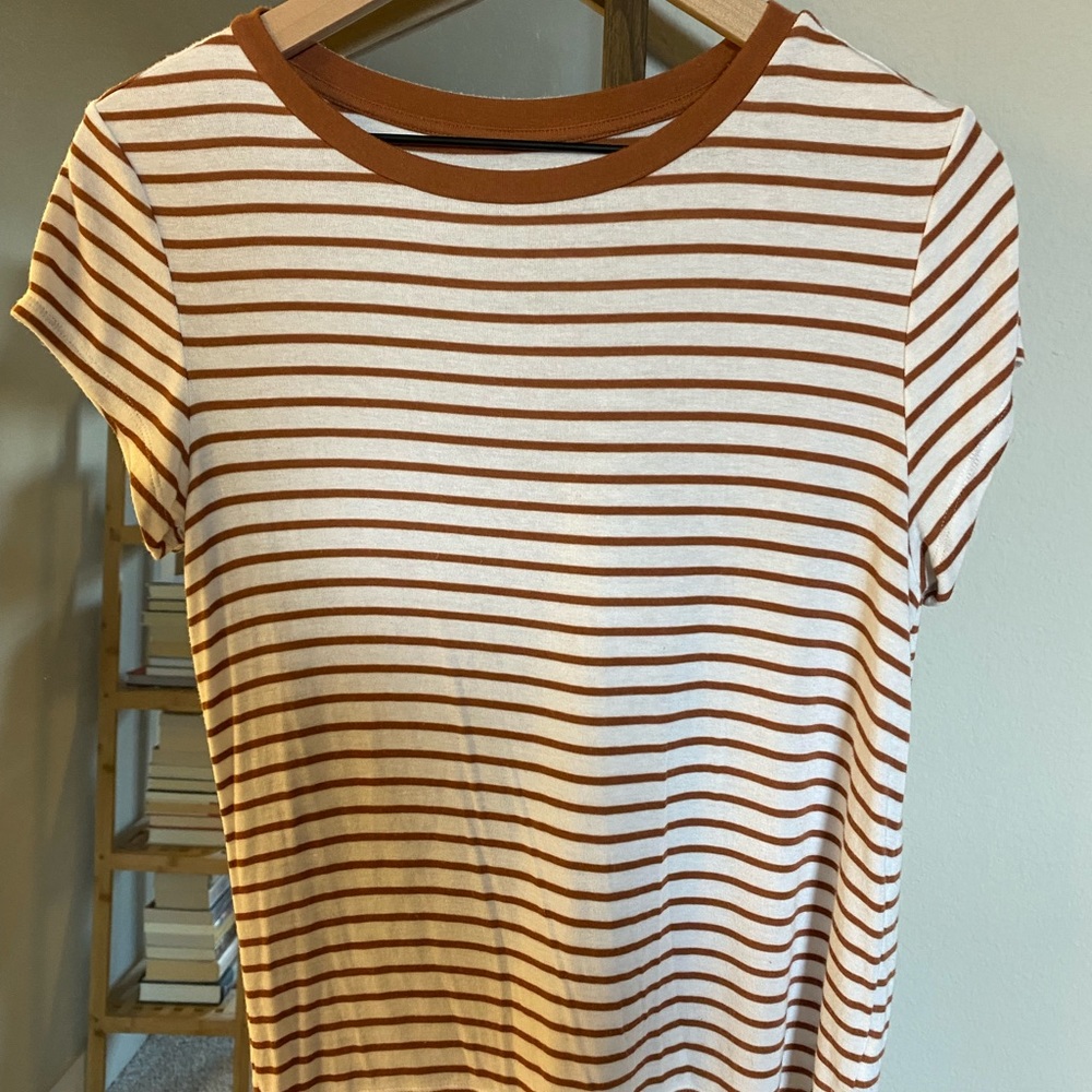 Striped and cropped t-shirt